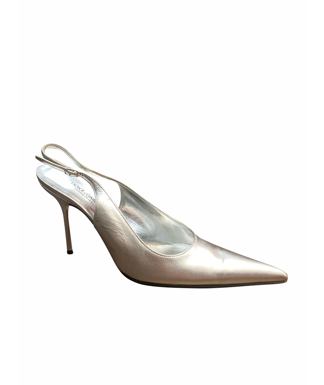 DOLCE & GABBANA VINTAGE Серебряные кожаные туфли, фото 1
