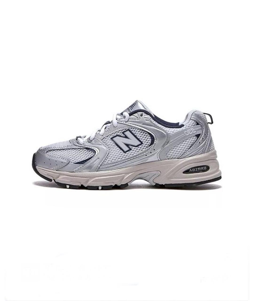 NEW BALANCE Серебряные текстильные кроссовки, фото 5