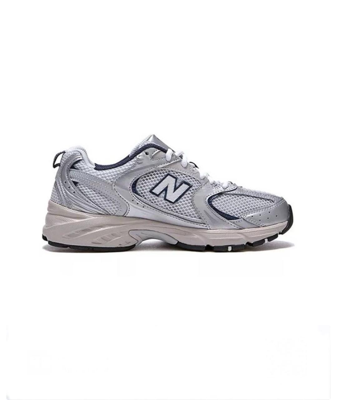 NEW BALANCE Серебряные текстильные кроссовки, фото 2