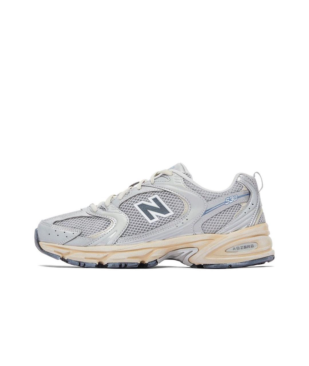 NEW BALANCE Серебряные текстильные кроссовки, фото 8