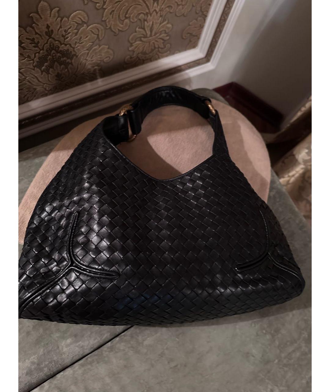 BOTTEGA VENETA Черная кожаная сумка тоут, фото 2