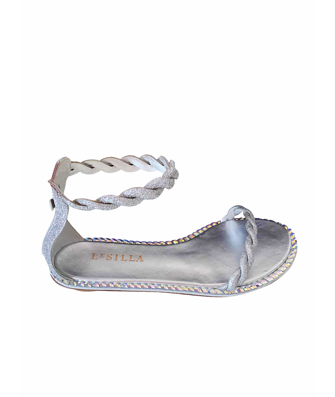 LE SILLA Серебряные кожаные сандалии, фото 1