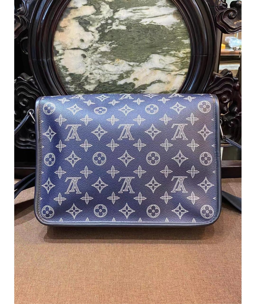 LOUIS VUITTON Голубой кожаный рюкзак, фото 5