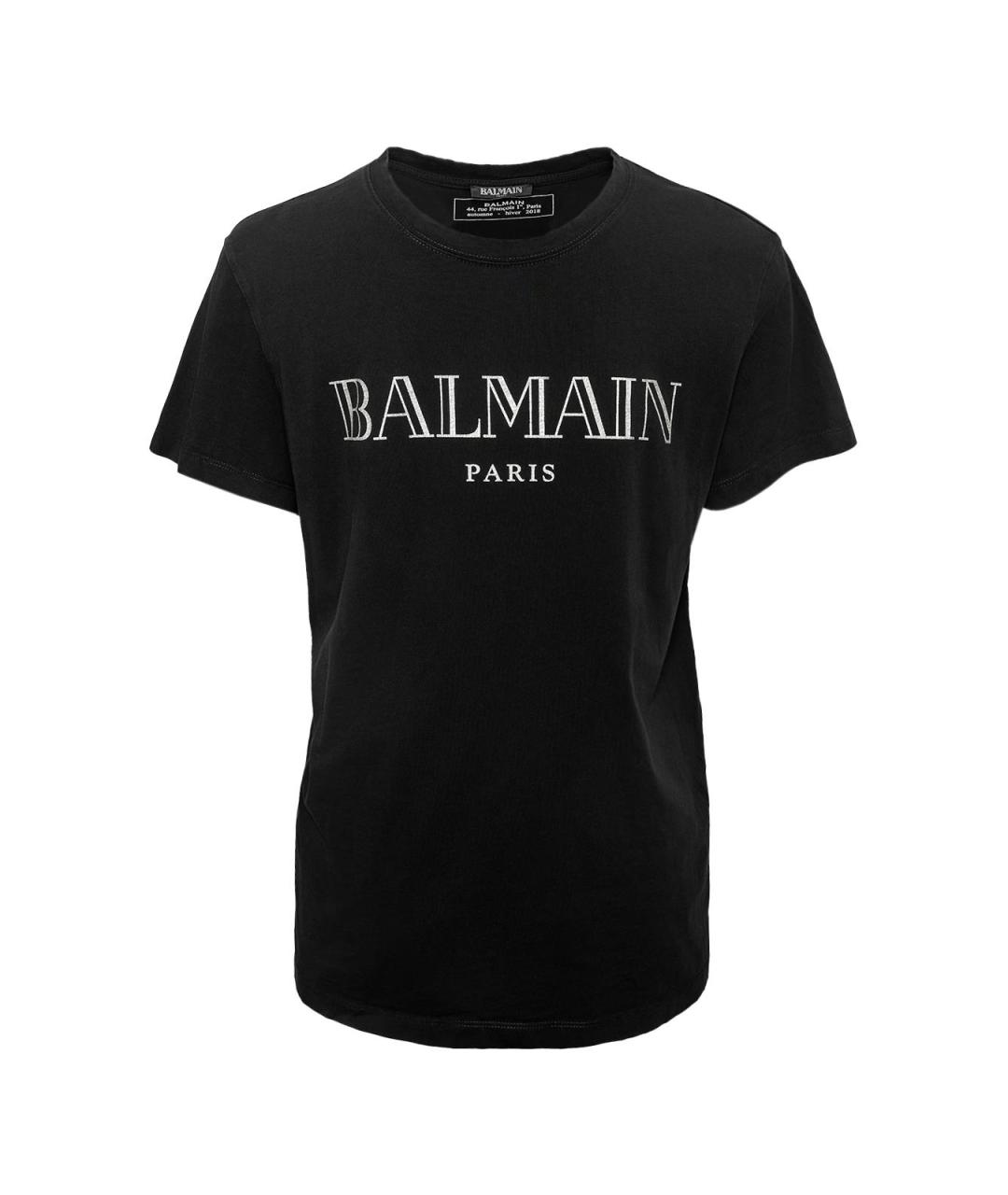 BALMAIN Черная хлопковая футболка, фото 1