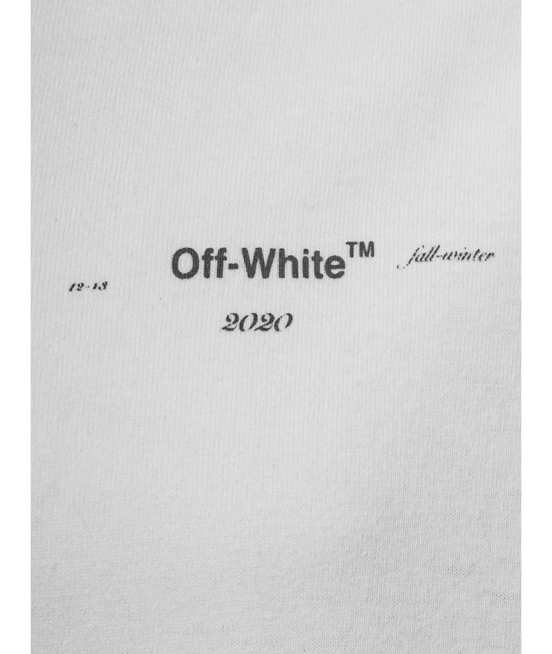 OFF-WHITE Белая хлопковая футболка, фото 3