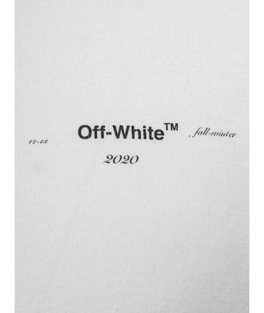 OFF-WHITE Белая хлопковая футболка, фото 4