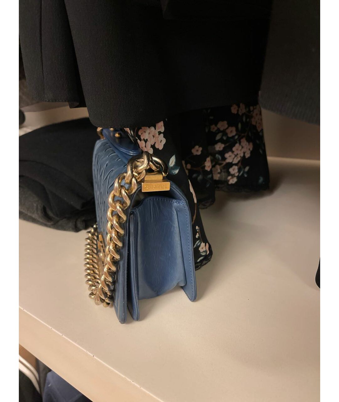 CHANEL Синяя кожаная сумка тоут, фото 2