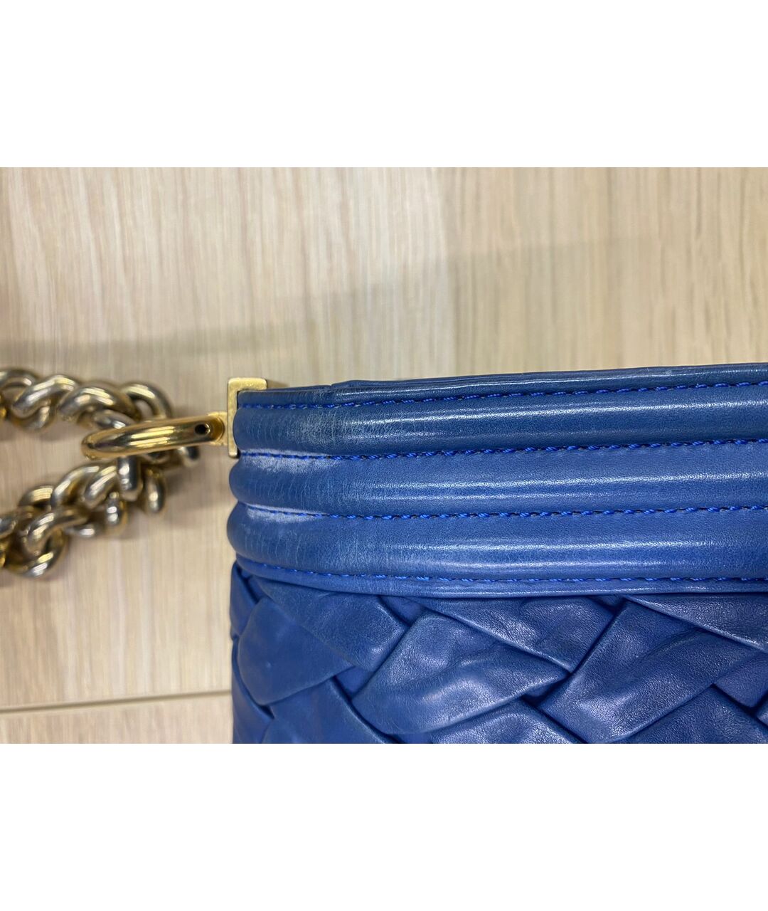 CHANEL PRE-OWNED Синяя кожаная сумка тоут, фото 8