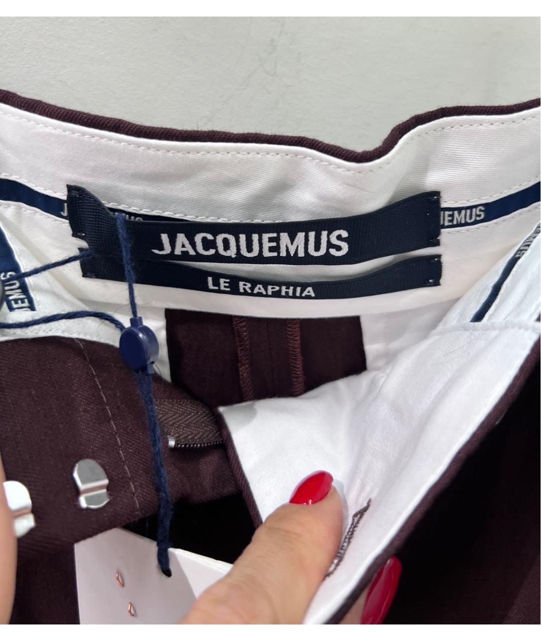 JACQUEMUS Коричневые вискозные брюки узкие, фото 6