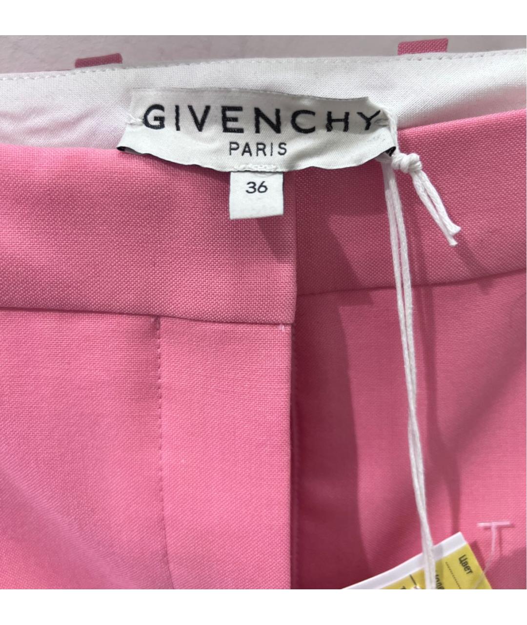 GIVENCHY Розовые шерстяные прямые брюки, фото 5