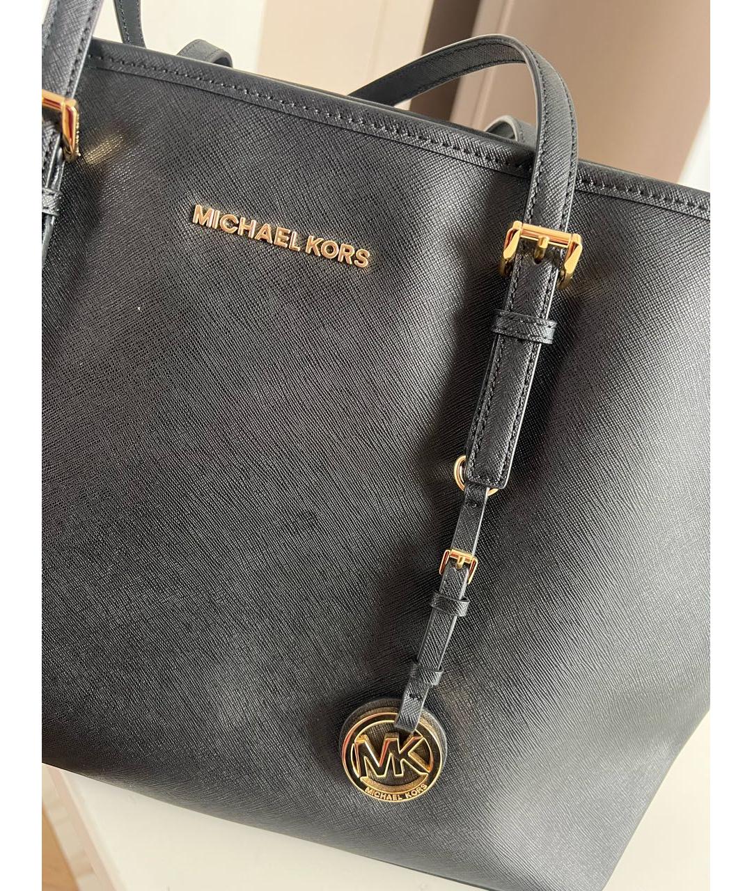 MICHAEL KORS Черная сумка тоут из искусственной кожи, фото 7