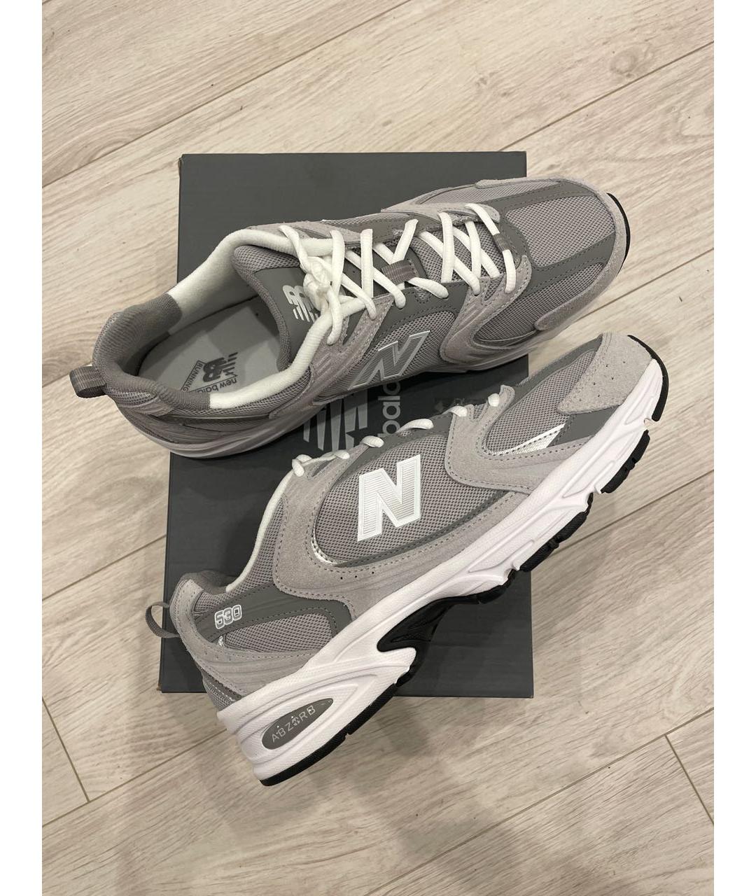 NEW BALANCE Серые текстильные низкие кроссовки / кеды, фото 2