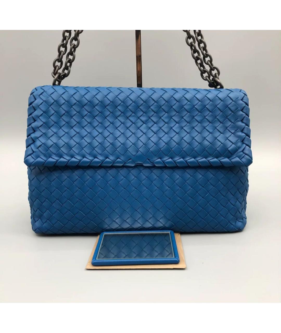 BOTTEGA VENETA Синяя кожаная сумка через плечо, фото 2