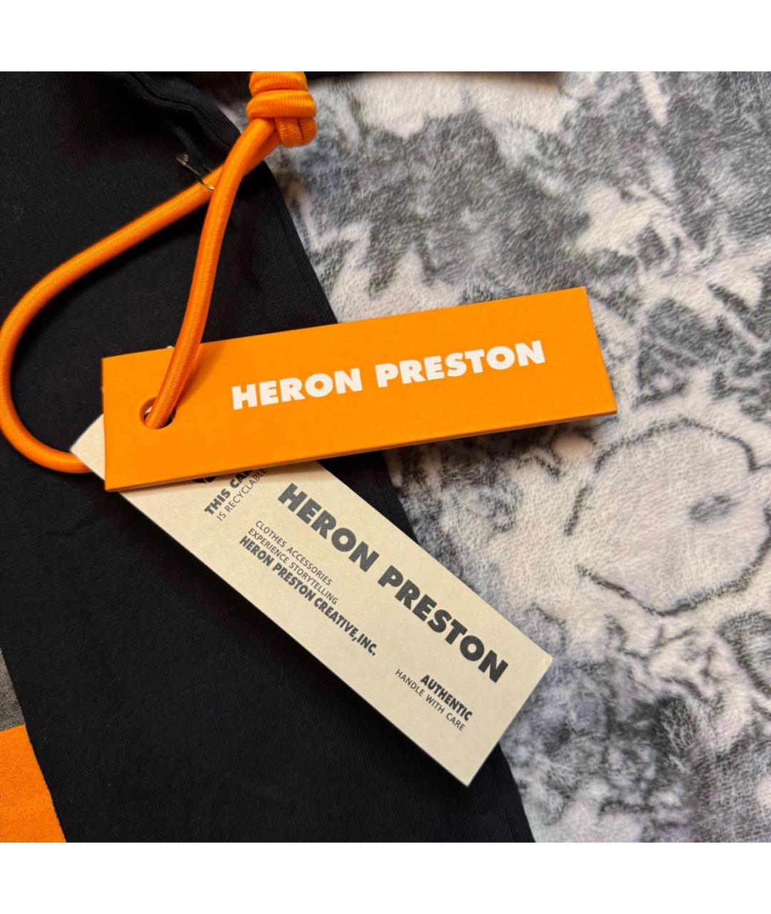 HERON PRESTON Черная хлопковая футболка, фото 4