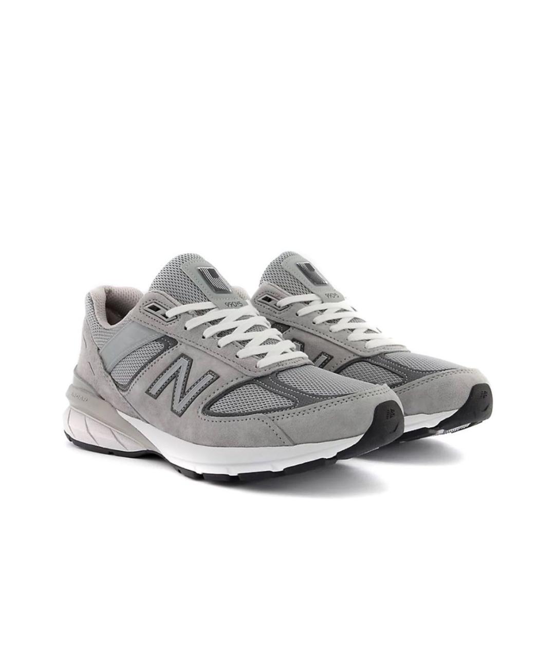 NEW BALANCE Серые кожаные низкие кроссовки / кеды, фото 3