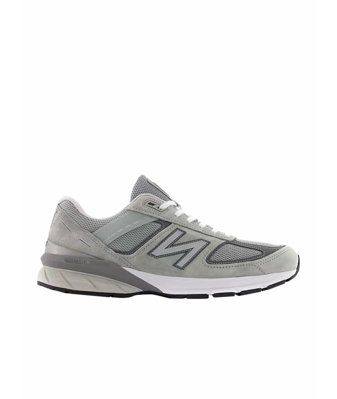 NEW BALANCE Серые кожаные низкие кроссовки / кеды, фото 1