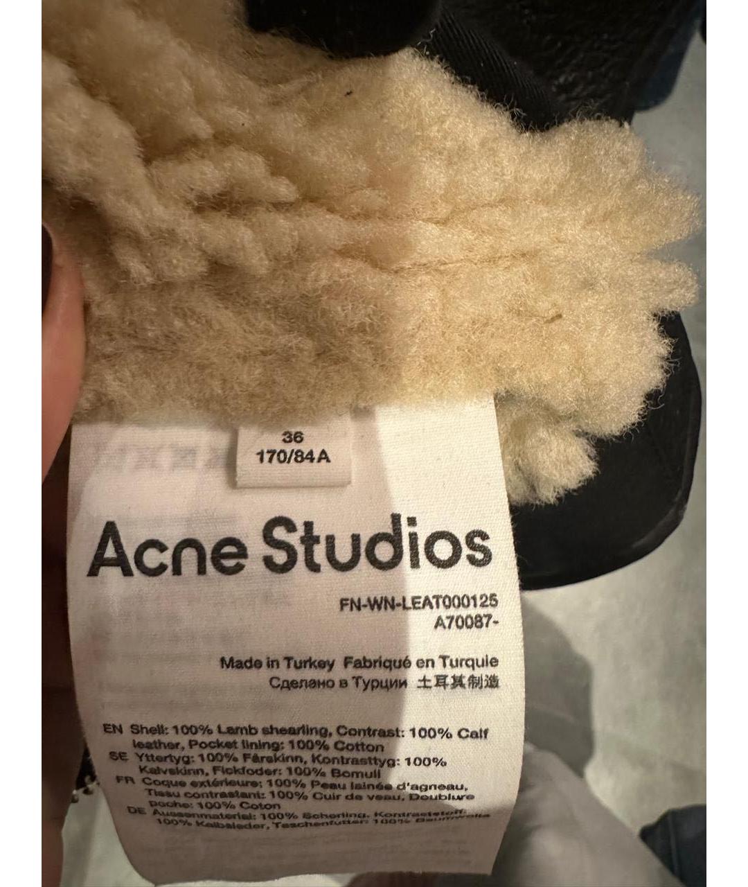 ACNE STUDIOS Коричневая кожаная дубленка, фото 4