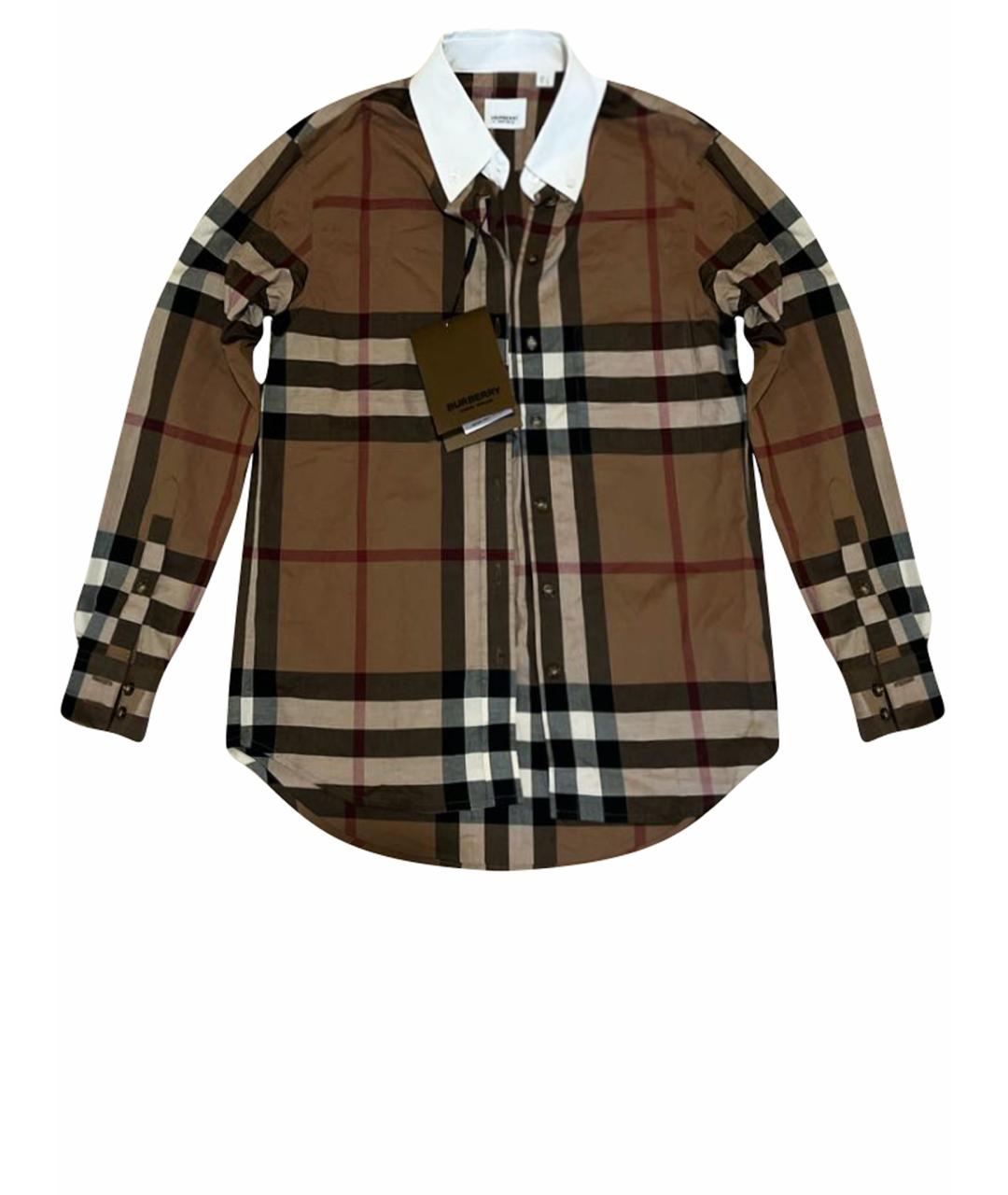 BURBERRY Коричневая хлопковая рубашка, фото 1