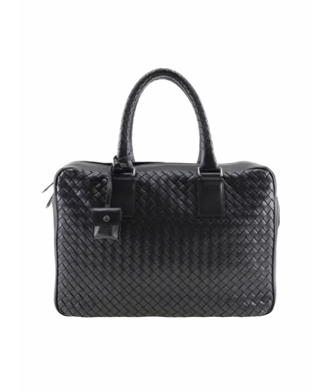 BOTTEGA VENETA Черная кожаная сумка через плечо, фото 1