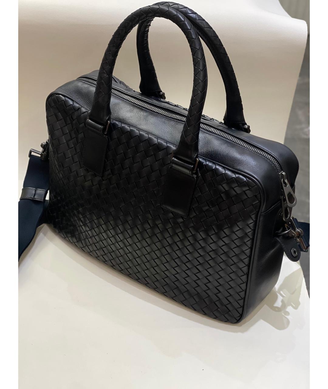 BOTTEGA VENETA Черная кожаная сумка через плечо, фото 2