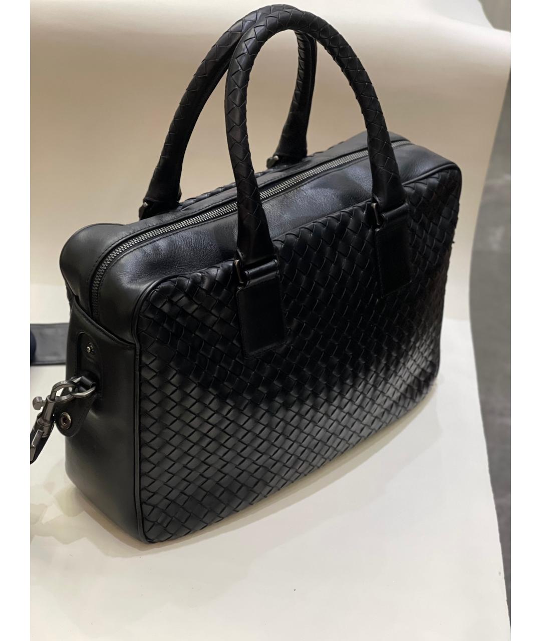 BOTTEGA VENETA Черная кожаная сумка через плечо, фото 3