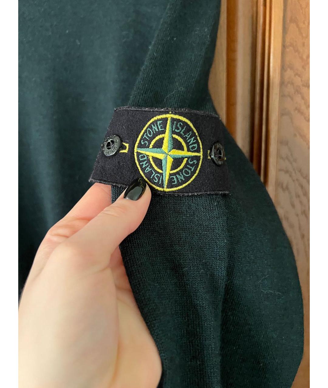 STONE ISLAND Зеленый шерстяной джемпер / свитер, фото 4