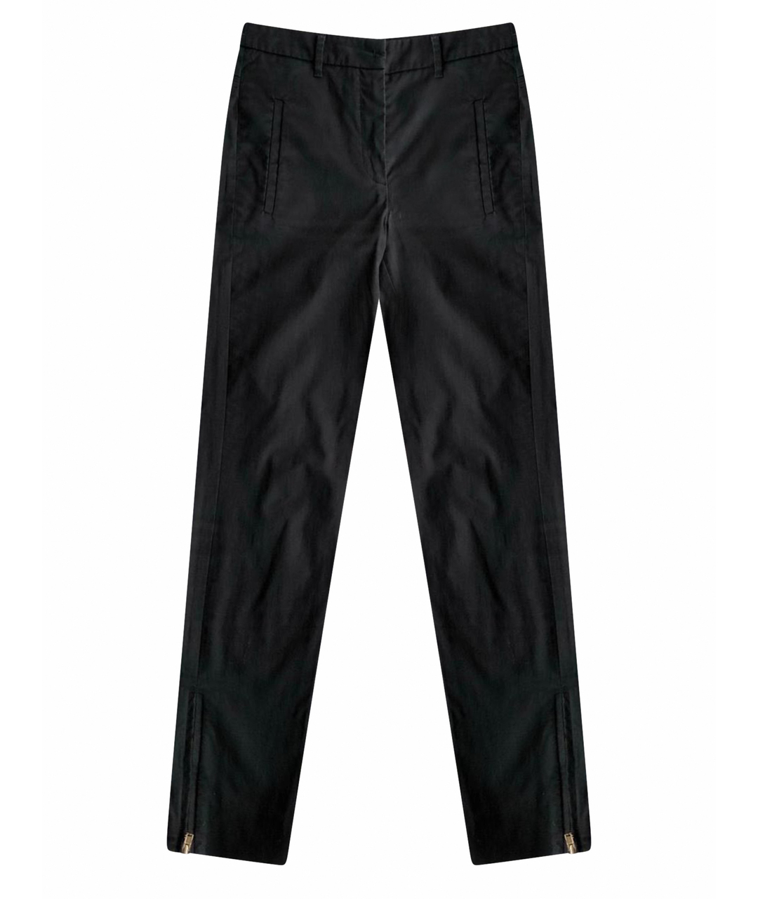 MIU MIU Черные хлопковые брюки узкие, фото 1