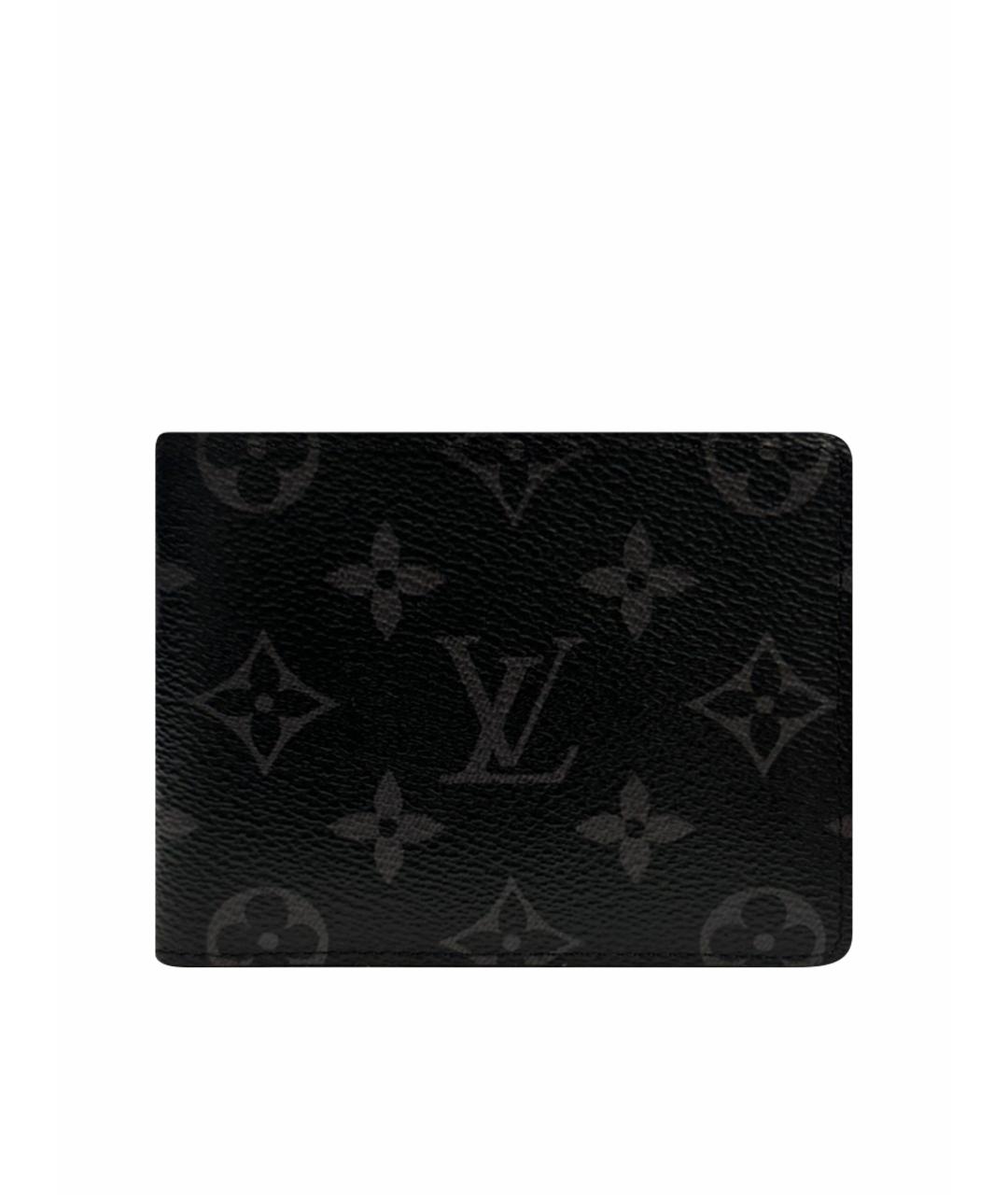 LOUIS VUITTON Черный кожаный кошелек, фото 1