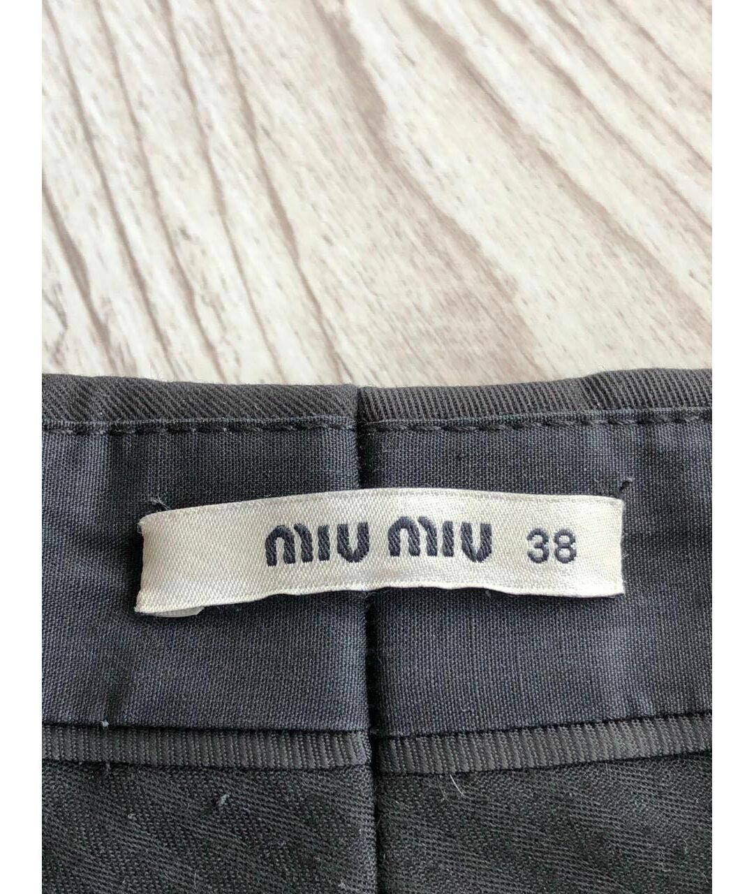 MIU MIU Черные хлопковые брюки узкие, фото 7