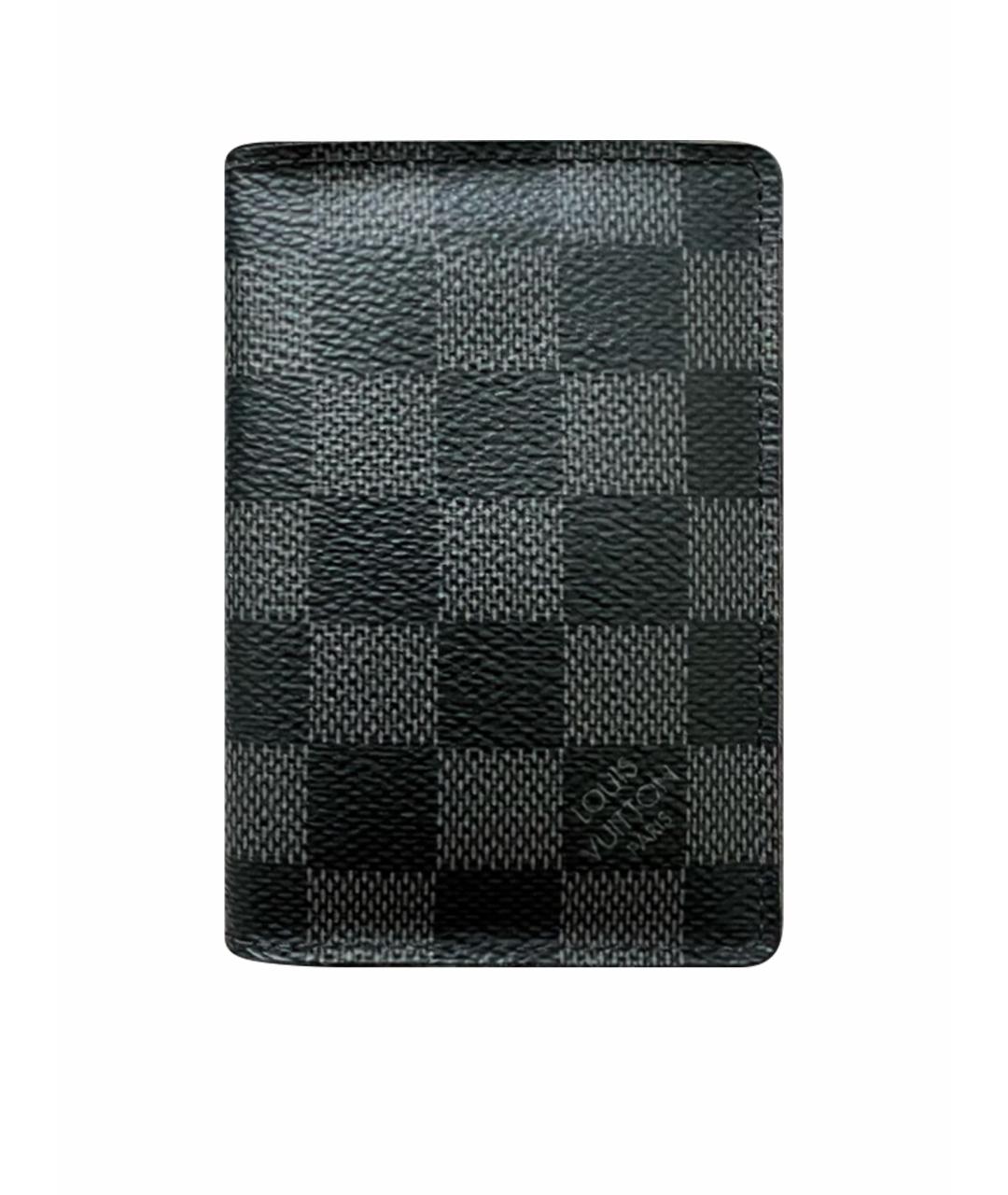 LOUIS VUITTON Черный кожаный кардхолдер, фото 1