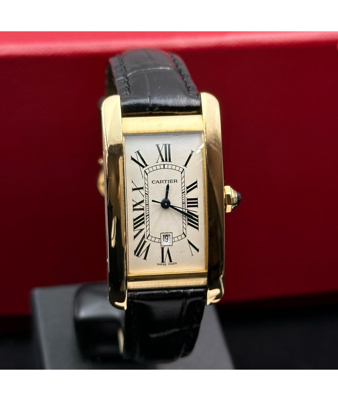 CARTIER Белые часы из желтого золота, фото 5