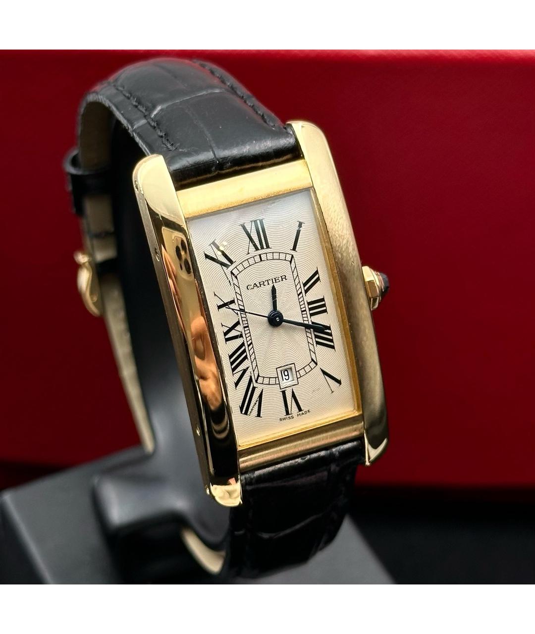 CARTIER Белые часы из желтого золота, фото 4