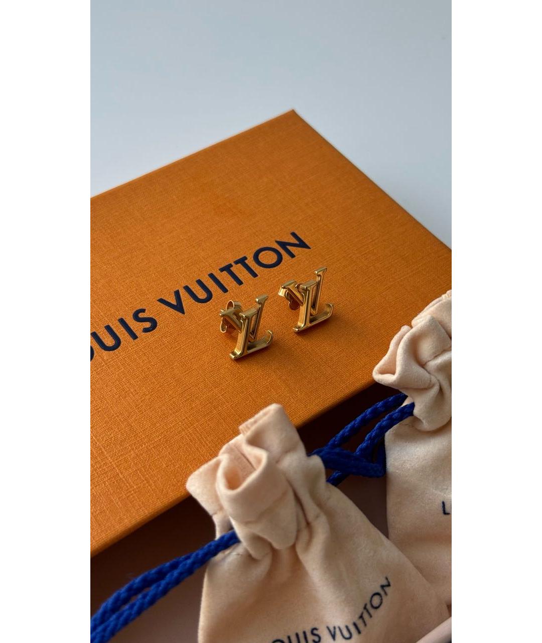 LOUIS VUITTON Золотые латунные серьги, фото 6