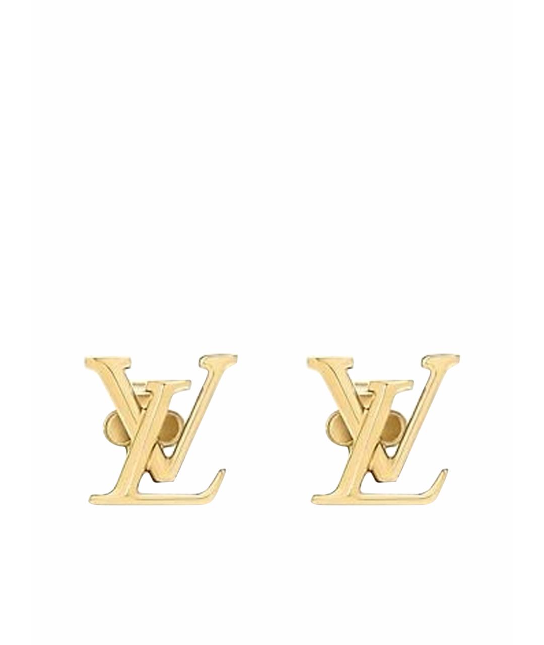 LOUIS VUITTON Золотые латунные серьги, фото 7