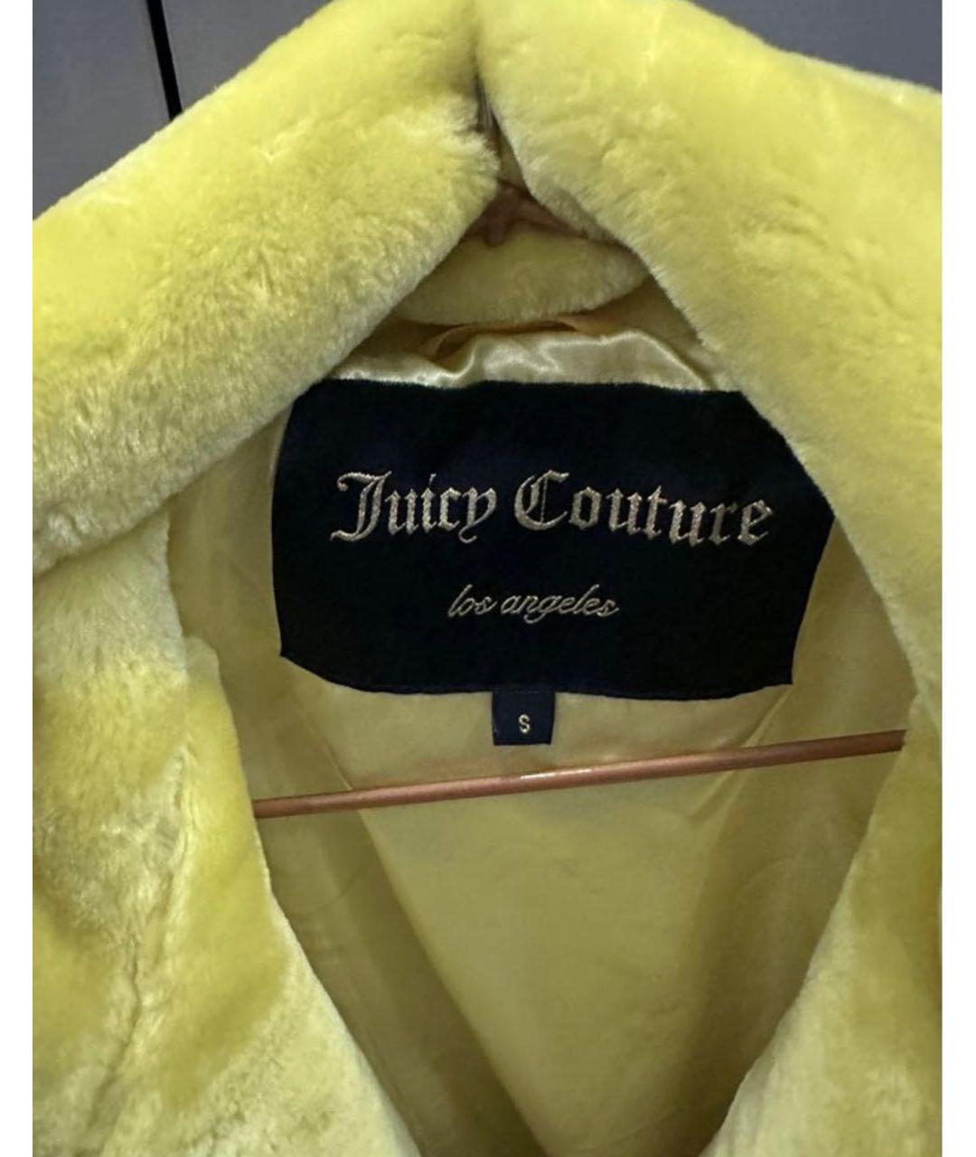 JUICY COUTURE Желтая меховая шуба, фото 3