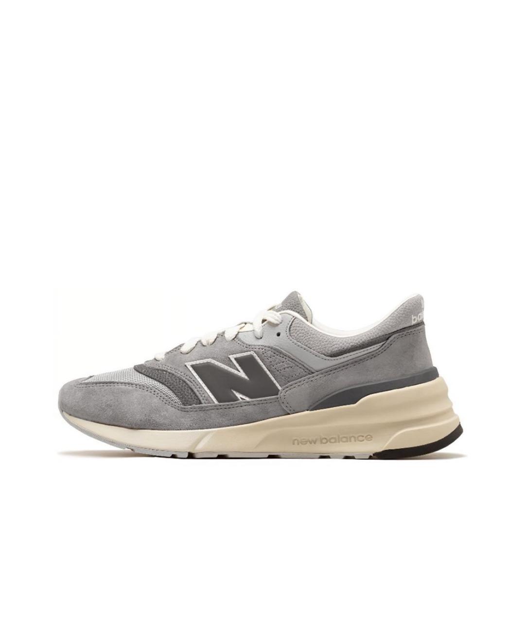 NEW BALANCE Антрацитовые кожаные низкие кроссовки / кеды, фото 6