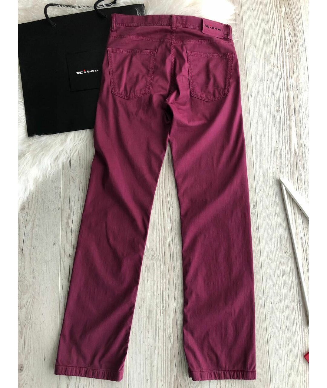 KITON Фиолетовые хлопковые прямые джинсы, фото 2