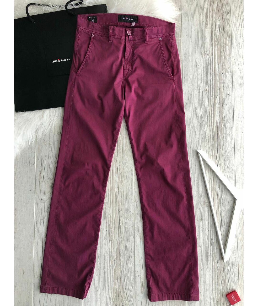 KITON Фиолетовые хлопковые прямые джинсы, фото 9