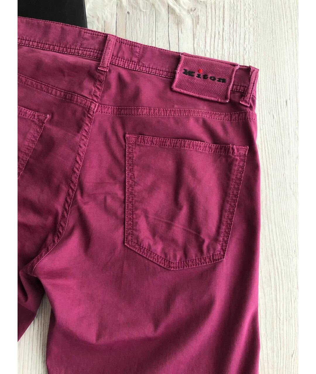 KITON Фиолетовые хлопковые прямые джинсы, фото 3