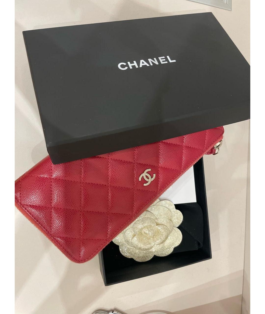 CHANEL Бордовый кожаный кошелек, фото 2