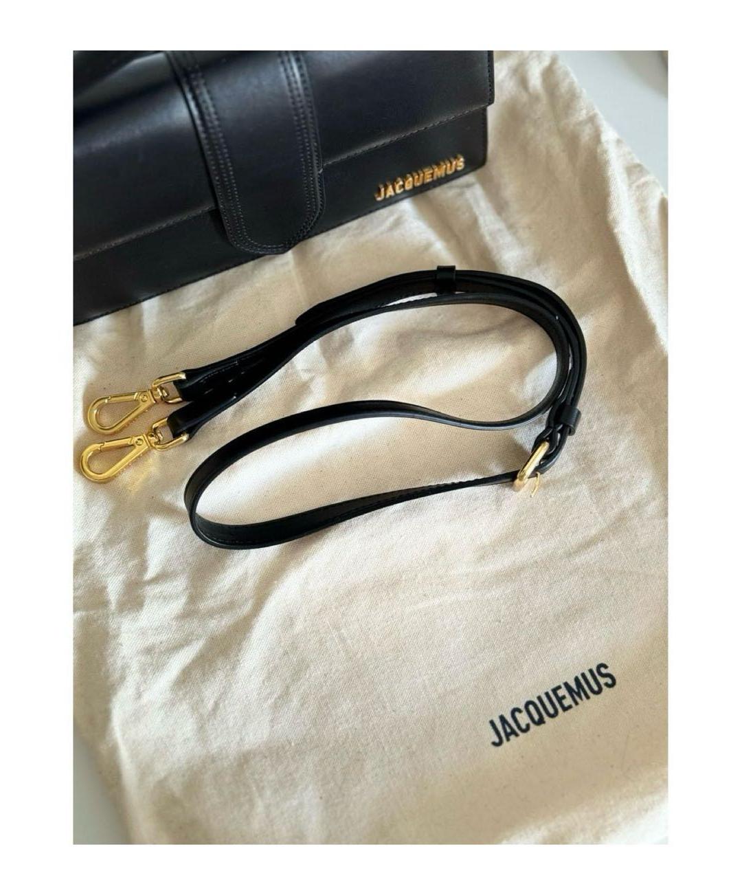 JACQUEMUS Черная кожаная сумка через плечо, фото 7