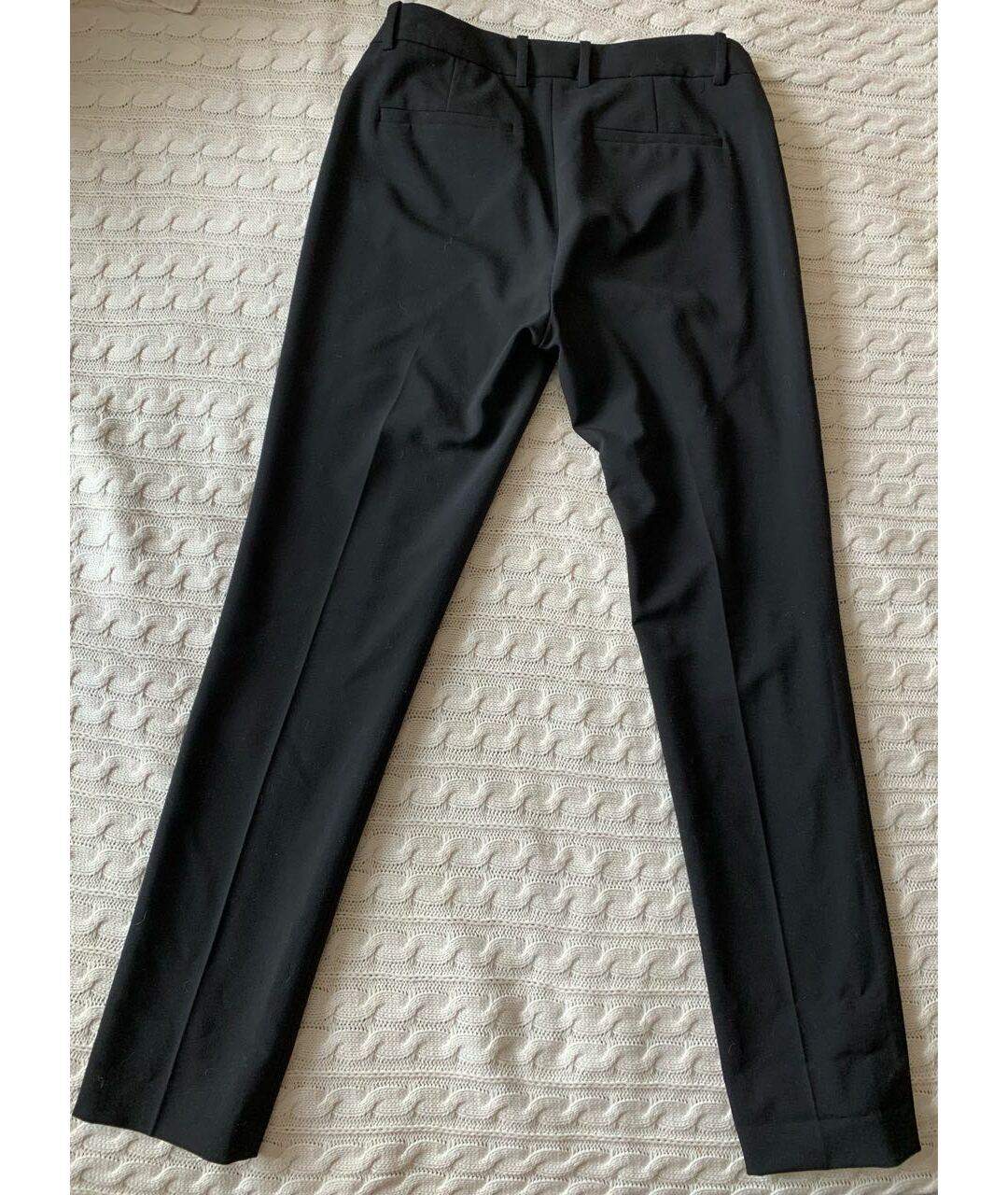 THEORY Черные шерстяные прямые брюки, фото 2