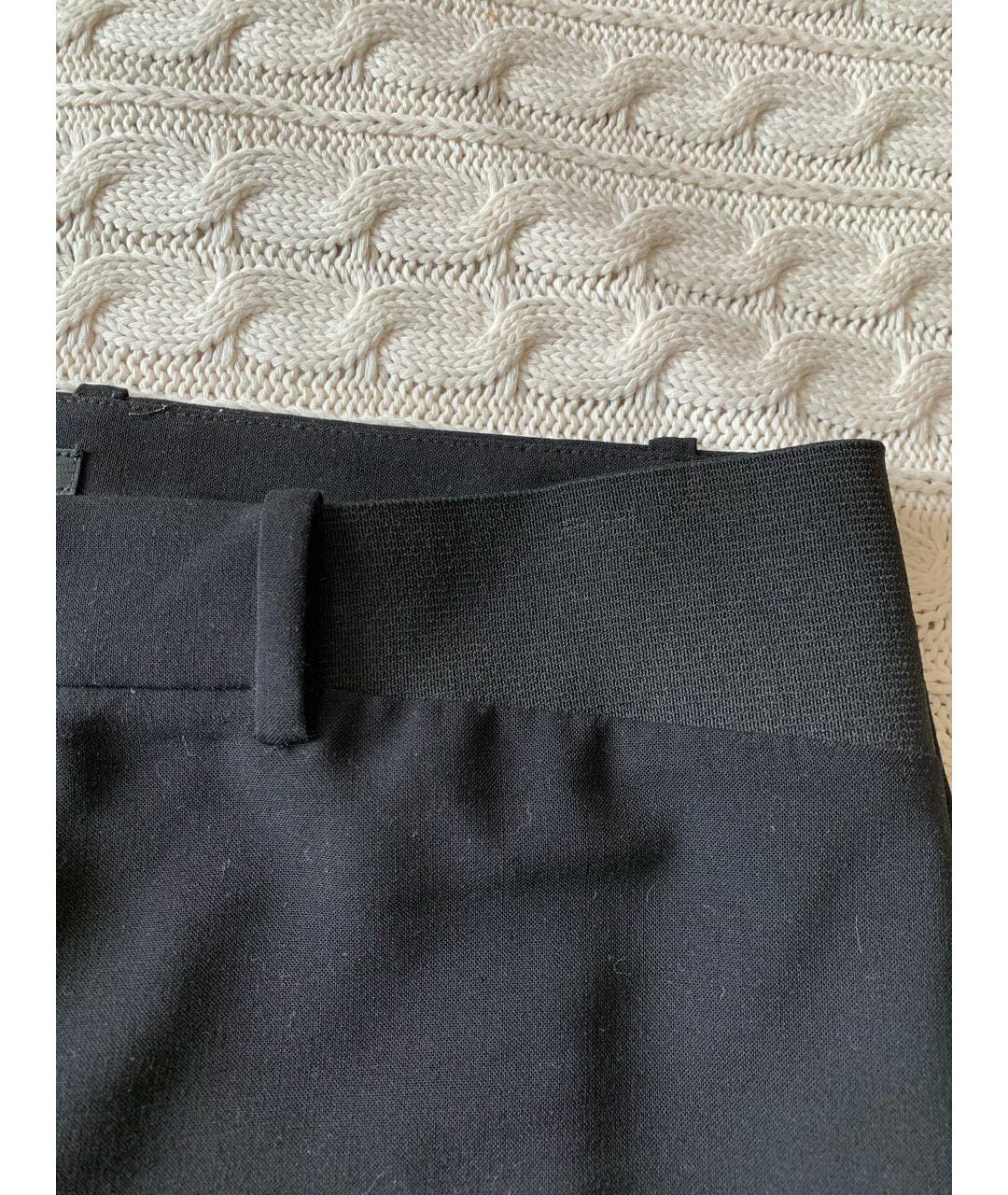 THEORY Черные шерстяные прямые брюки, фото 5