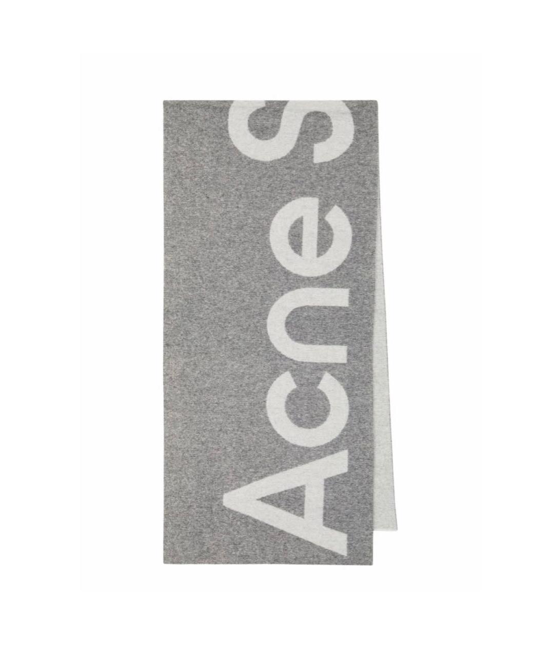 ACNE STUDIOS Серый шерстяной шарф, фото 1