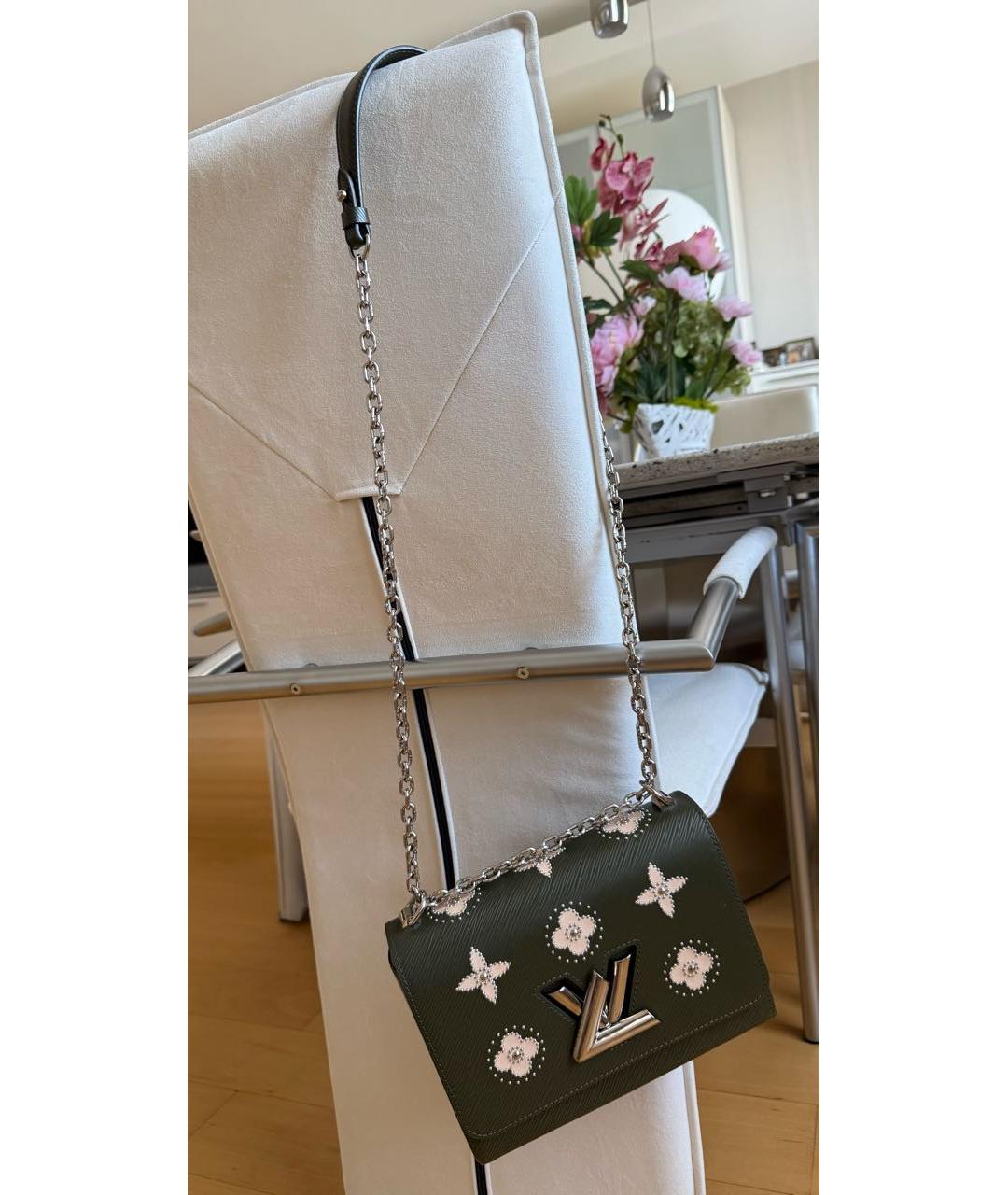 LOUIS VUITTON Хаки кожаная сумка через плечо, фото 2