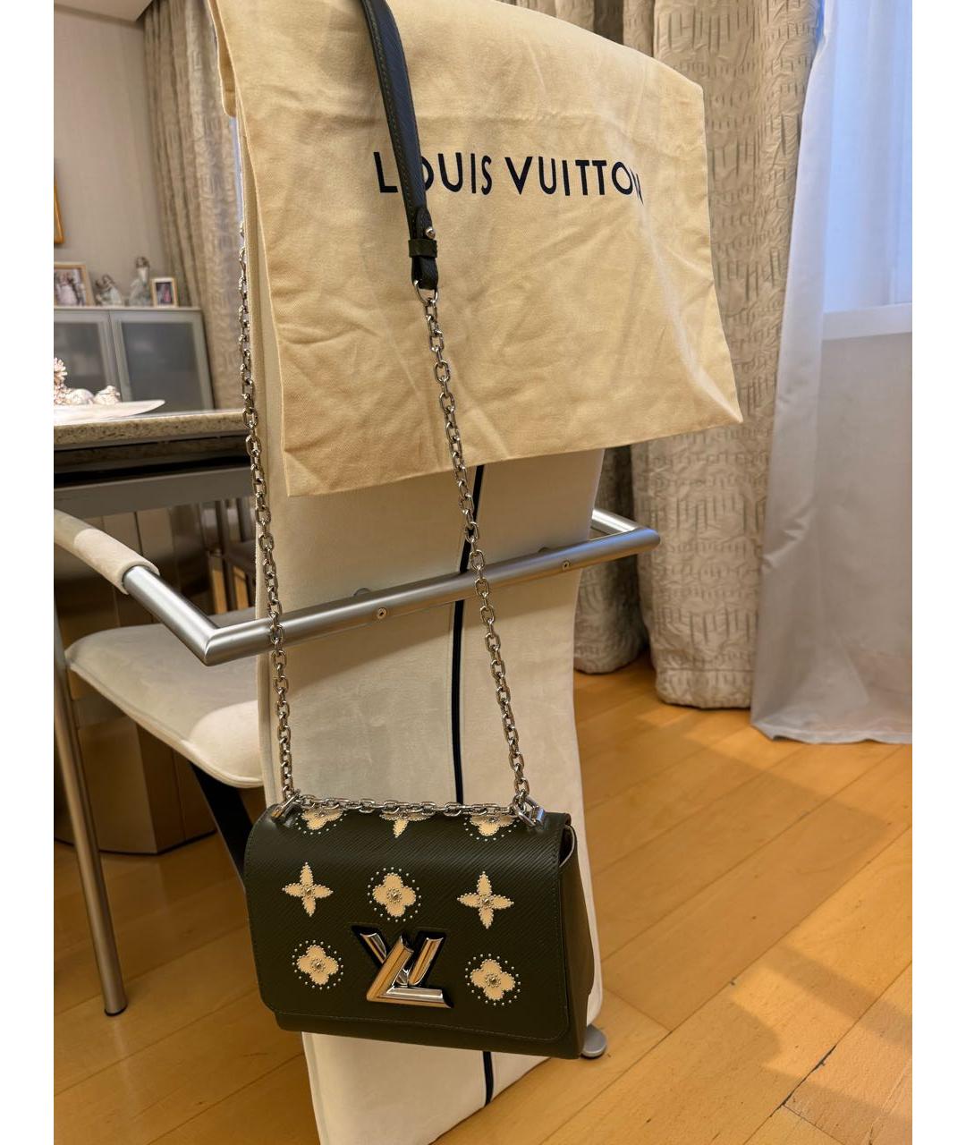 LOUIS VUITTON Хаки кожаная сумка через плечо, фото 2