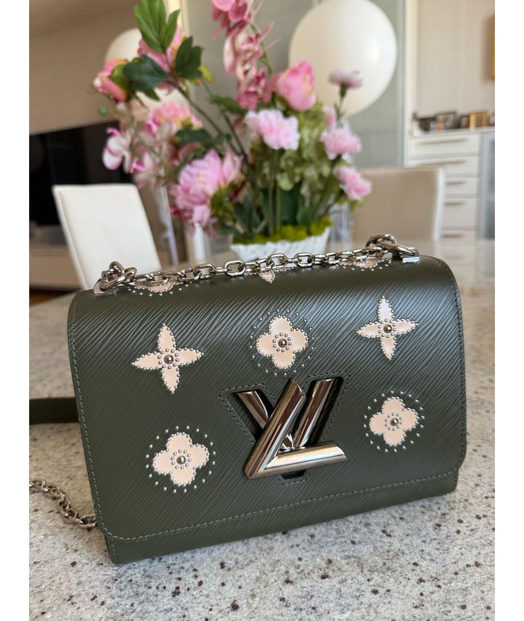 LOUIS VUITTON Хаки кожаная сумка через плечо, фото 4