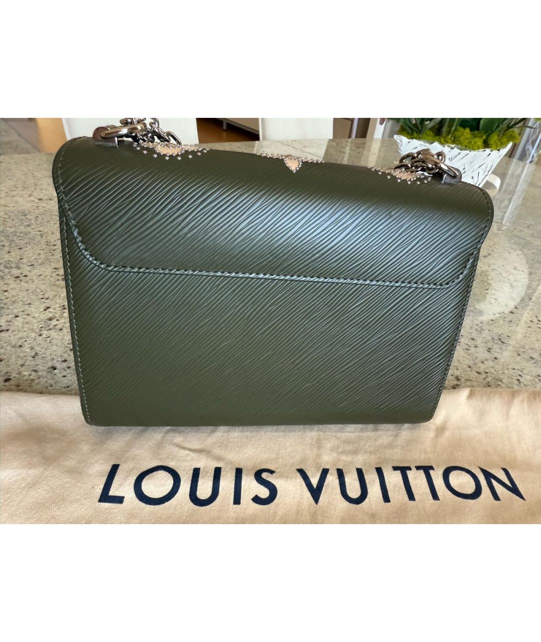LOUIS VUITTON Хаки кожаная сумка через плечо, фото 5
