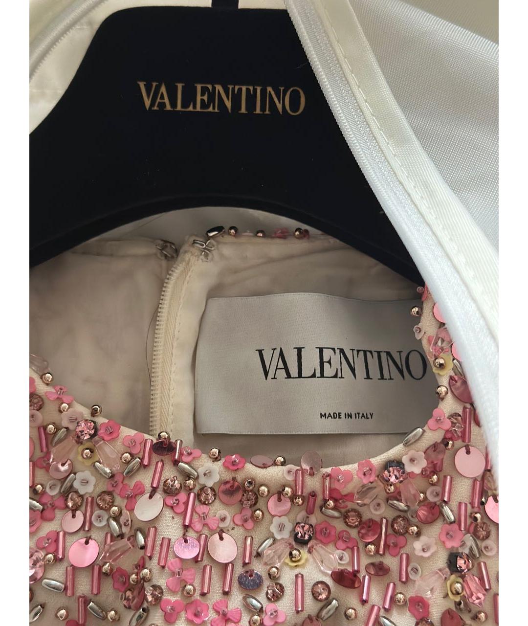 VALENTINO Бежевое шерстяное коктейльное платье, фото 6