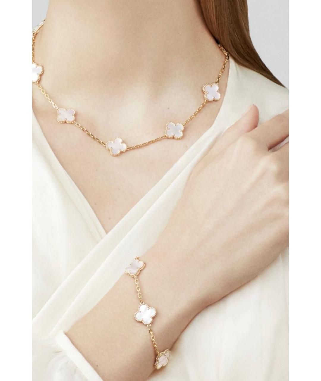 VAN CLEEF & ARPELS Белое колье из желтого золота, фото 2